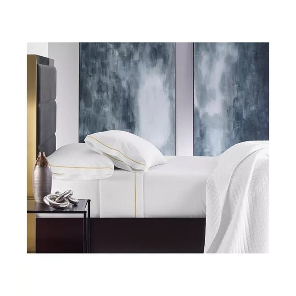 Hotel Collection Italian Percale Cotton King Sheet Set Soft Gold MSRP $500 - Picture 2 of 2